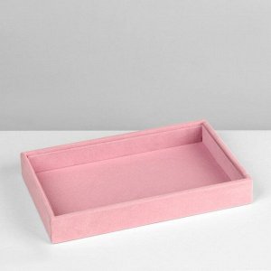 Подставка для украшений универсальная без вставок, флок, 22,5x14,5x3 см, цвет розовый