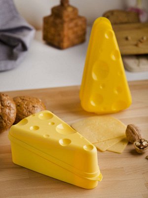 Контейнер для сыра, треугольный, пластик, желтый