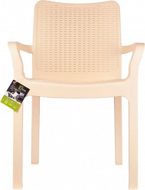 Стул, пластик, сливочный, RATTAN, 83,3 х 58 х 50,6 см