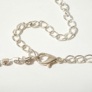 Колье «Искры» хаос, белое в серебре, 30 см