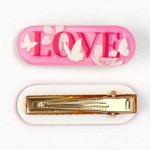Заколка для волос LOVE, 4.5x1.5 см