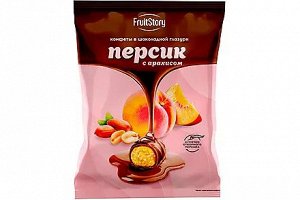 «FruitStory», конфеты в шоколадной глазури «Персик с арахисом» (упаковка 0,5 кг)