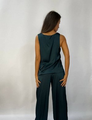 Комплект домашний, пижама, костюм женский с брюками шелковый
