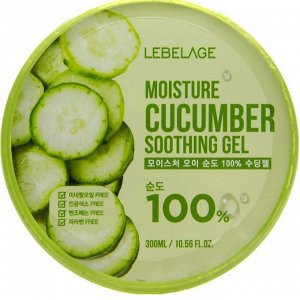 Гель для кожи с эстрактом огруца увлажнение LEBELAGE Moisture Cucumber 100% Soothing Gel, 300 мл