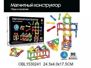 2202 конструктор магнитный, 90 дет., 25*18 см, в коробке 1530241