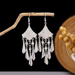 Этнические серьги с длинными кисточками