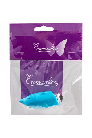 Минивибратор Eromantica Jolly, силикон, голубой, 7,5 см