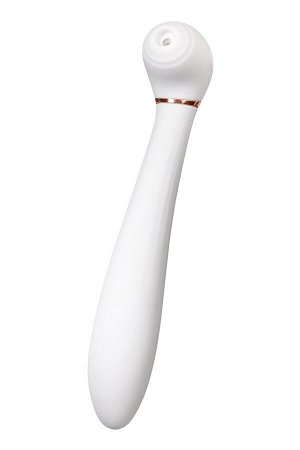 Вибратор с вакуумной стимуляцией Flovetta JASMINE, силикон, белый, 23 см