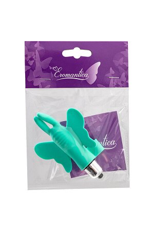 Вибронасадка-бабочка на палец Eromantica Butterfly, силикон, мятный, 10 см