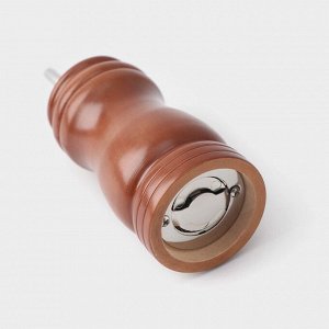 Мельница для специй Доляна, 13x4.5 см, металлический механизм, коричневая