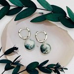 Серьги из мохового Агата