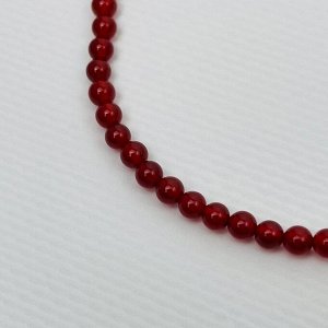 Бусы из Сердолика со вставкой "Бесконечность"