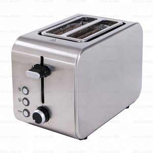 Тостер WILLMARK WTS-9817S (850 Вт.,7 степ.обжар.,2 отд,поддон для крошек, разморозка, центр. тостов)