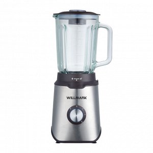 Блендер стационарный WILLMARK WTB-1100GS (1100Вт, 3 скорости,1,5л. стекл. кувшин, имп.реж.,2 г. гар)