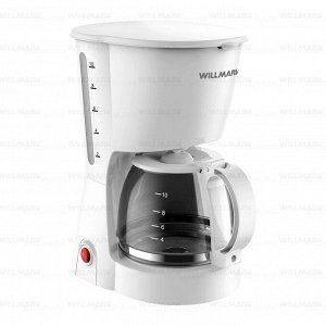 Кофеварка капельная WILLMARK WCM-1350D (900 Вт.,противокап.сист.,нейл.фильтр.стекл.кувш.1,2л.)