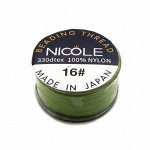 Нить для бисера NICOLE #16 зеленая, 46 м. Цена за 1 шт.