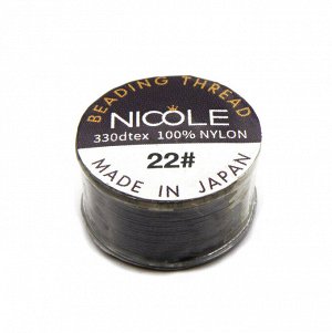 Нить для бисера NICOLE #22 темно-серая, 46 м. Цена за 1 шт.