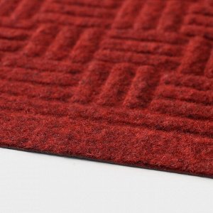 Коврик придверный влаговпитывающий Доляна, без окантовки, 38x58 см, цвет красный