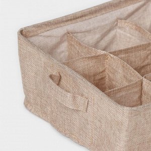 Органайзер для хранения белья Доляна My Basket, 9 ячеек, 28x28x12 см, бежевый