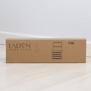 Вешалка - стойка напольная для одежды LaDо́m, полки для обуви, 4 яруса, 60x26x155 см, чёрная