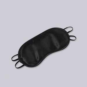Маска для сна, сатиновая, двойная резинка, 19 x 8,5 см, цвет чёрный