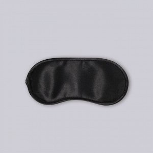 Маска для сна, сатиновая, двойная резинка, 19 x 8,5 см, цвет чёрный