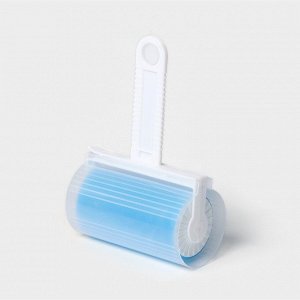 Ролик для чистки одежды в футляре силиконовый, 17*11*6 см, цвет голубой