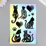 Голографические наклейки (стикеры) &quot;Коты&quot; 10*15 см, 5-201