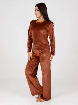 454 Пижама женская брюки (Коричневый)