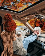 Рисование по номерам Русская живопись 40*50 Осенний трипт