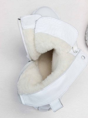 Ботинки женские зимние из натуральной кожи Белые