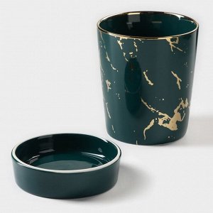 Подставка для столовых приборов Gold, 10.5x10.5x13 см, керамика, зелёная