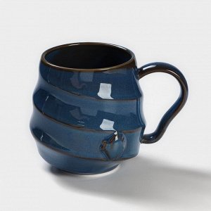 Кружка керамическая «Ракушка», 320 мл, цвет синий