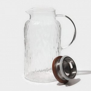 Чайник заварочный стеклянный с металлическим фильтром «Агат», 1,8 л, 12?22,5 см