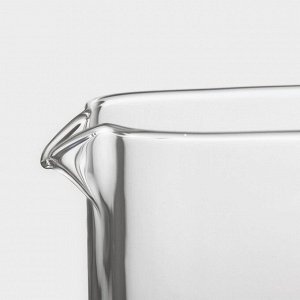 Чайник стеклянный заварочный «Кватро», 600 мл, с металлическим ситом, цвет чёрный
