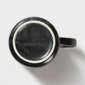 Набор керамический чайный Loft, 6 предметов: чайник 1 л, 4 кружки 250мл, поднос 33?20 см, цвет чёрный