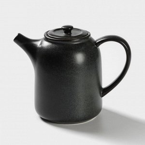 Набор керамический чайный Loft, 6 предметов: чайник 1 л, 4 кружки 250 мл, поднос 33x20 см, цвет чёрный