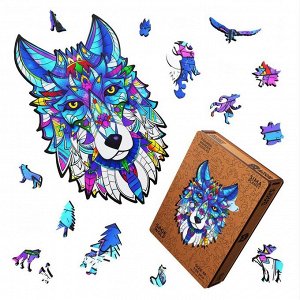 Пазл фигурный деревянный Sage Wolf, размер 19х28 см, 156 деталей