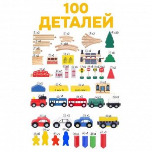 Набор железная дорога «Городок» 100 деталей