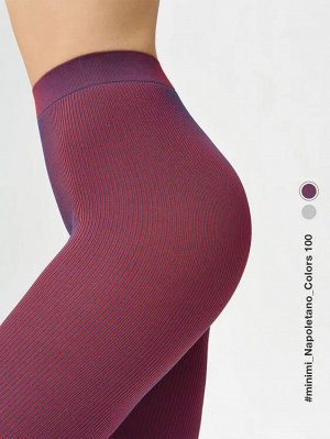MINIMI NAPOLETANO COLORS100 колготки женские плотные из микрофибры с рисунком &quot;лапша&quot;, с ластовицей черно-белые