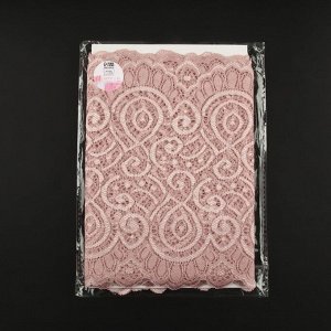 Кружевная эластичная ткань, 190 мм ? 2,7 ± 0,5 м, цвет розово-бежевый
