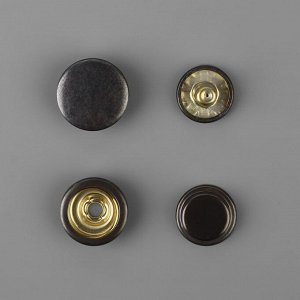 Кнопки установочные, Дельта, d = 15 мм, 40 шт, с установщиком, в органайзере, 11,8 x 8,1 x 2,3 см, цвет чёрный никель