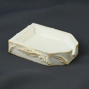 Органайзер-ванночка для бисера и страз, из гипса, 7 x 8 x 2 см, цвет белый/золотой