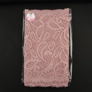Кружевная эластичная ткань, 235 мм x 2,7 ± 0,5 м, цвет розово-бежевый