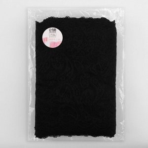 Кружевная эластичная ткань, 240 мм x 23 ± 1 м, цвет чёрный