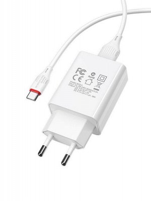 Сетевое зарядное устройство Borofone BA21A Q.C 3.0 + кабель USB to Type-C 18w / Зарядное устройство / USB to Type-C / Зарядка с проводом