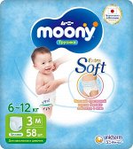 MOONY трусики M (6-12кг) стоит 58 шт..