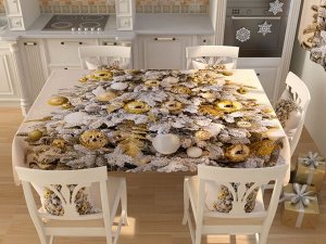 Фотоскатерть Дед мороз и снегурка 153
