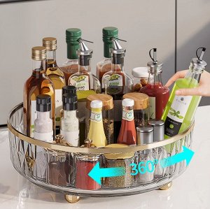 Вращающийся органайзер для кухни, круглый органайзер для специй и приправ, 1 шт., 27 х 7 см.