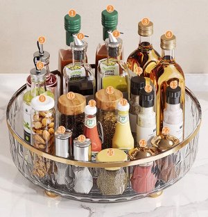 Вращающийся органайзер для кухни, круглый органайзер для специй и приправ, 1 шт., 27 х 7 см.